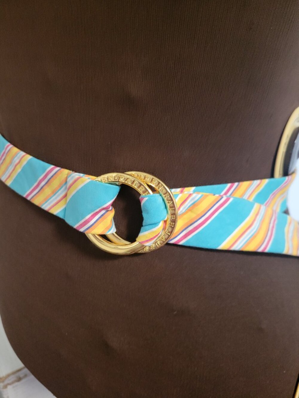 Ralph Lauren Summer Cloth Belt with Goldtone buckle